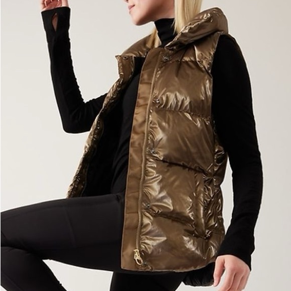 NEW Athleta Downtown Metallic Vest PLUS SIZE 2X Pyrite Shine #793250 - Picture 1 of 10